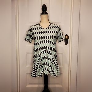 Marni Blue Print Short Sleeve Cotton Top